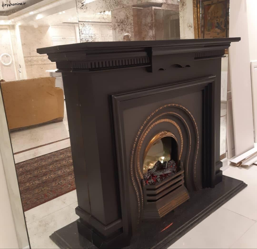 شومینه کلاسیک برقی شومینه برقی کلاسیک مشکی رنگ