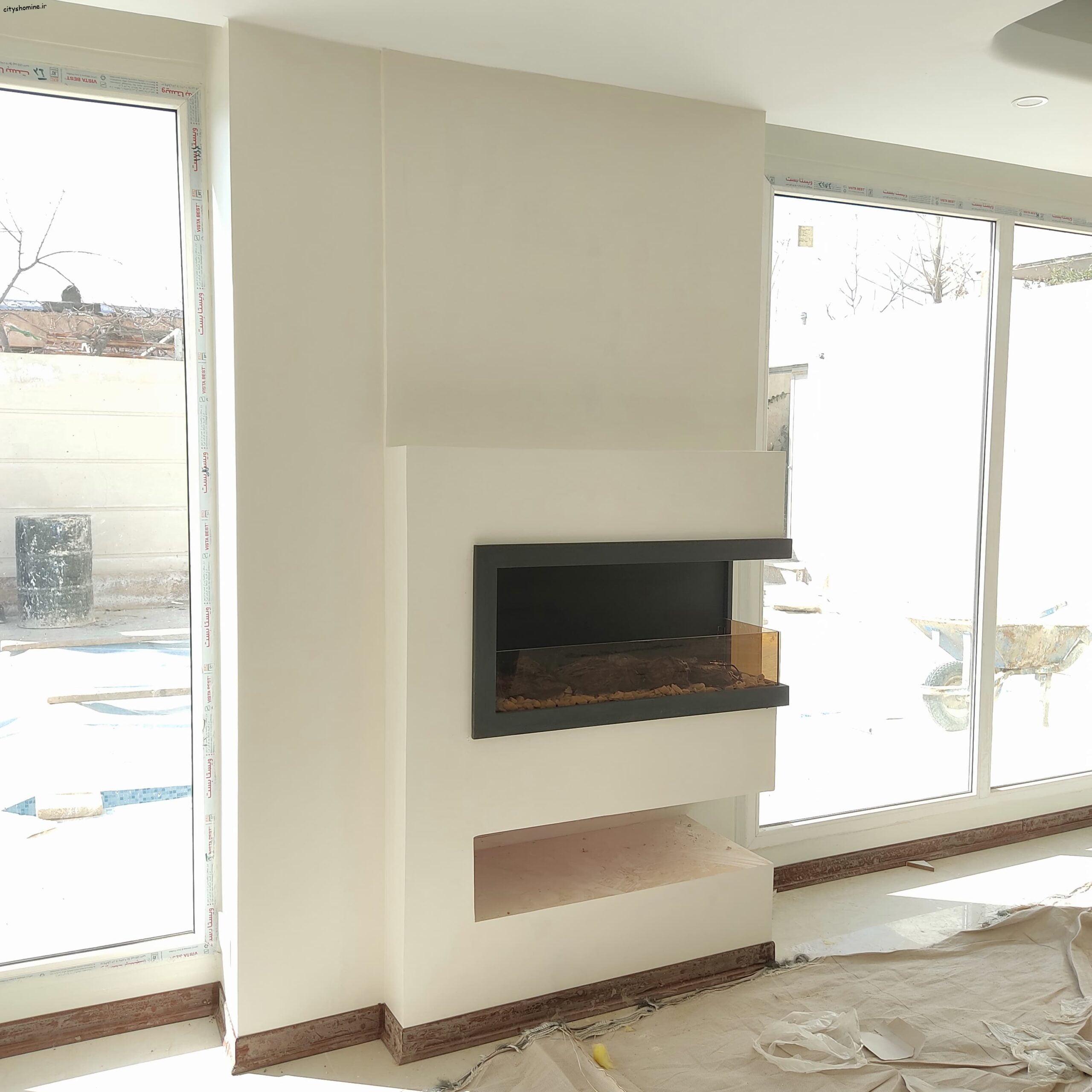 شومینه گازی کنج یا شومینه گازی دوطرفه شومینه گازی گوشه ای