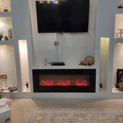 شومینه برقی در زیر تلویزیون