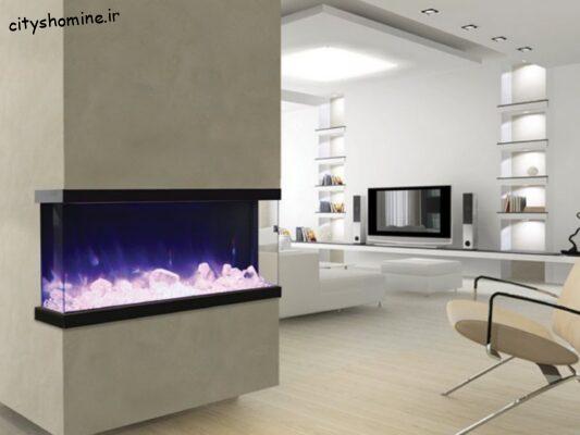 شومینه برقی سه طرفه