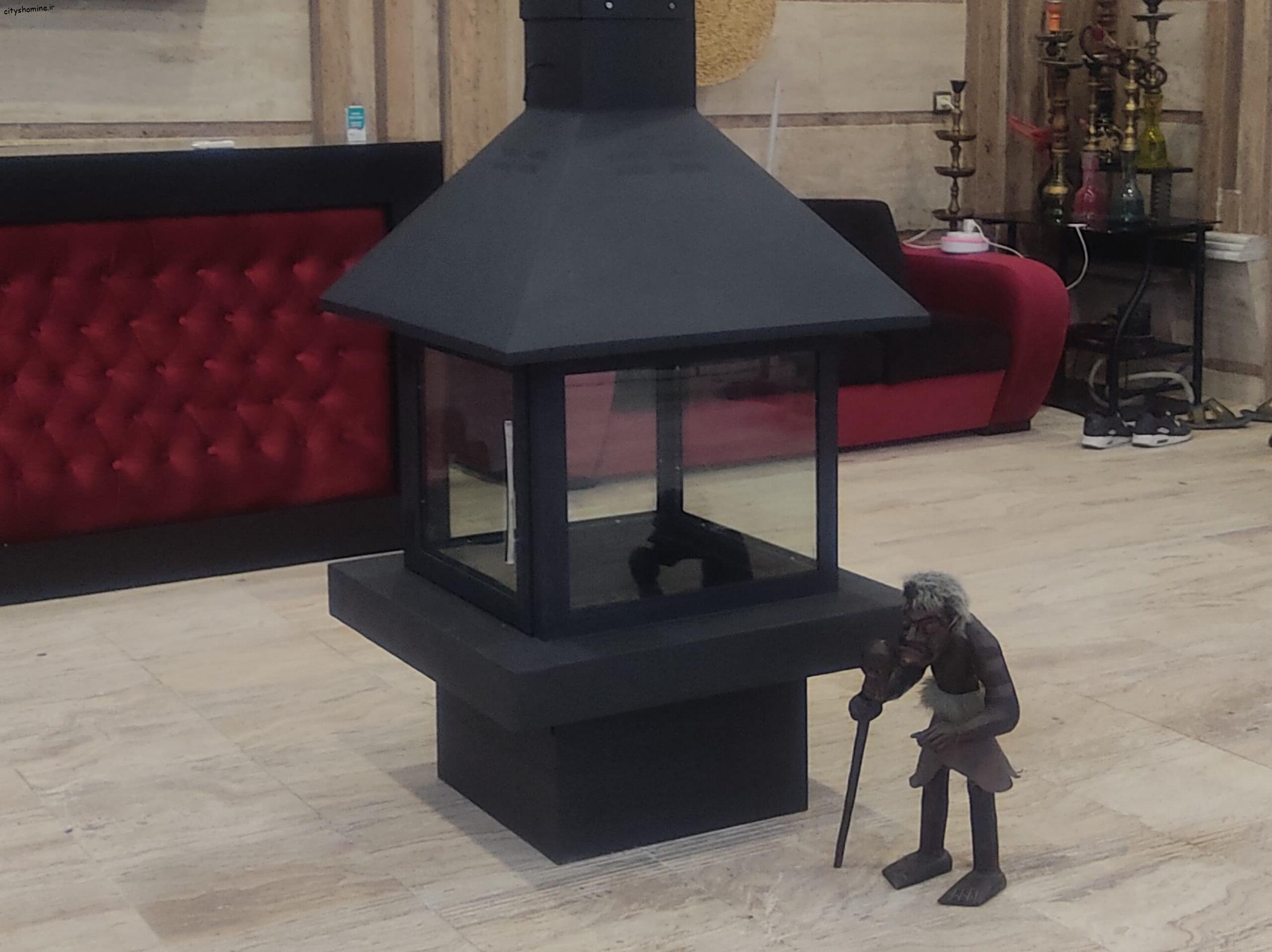 شومینه معلق چهار طرفه