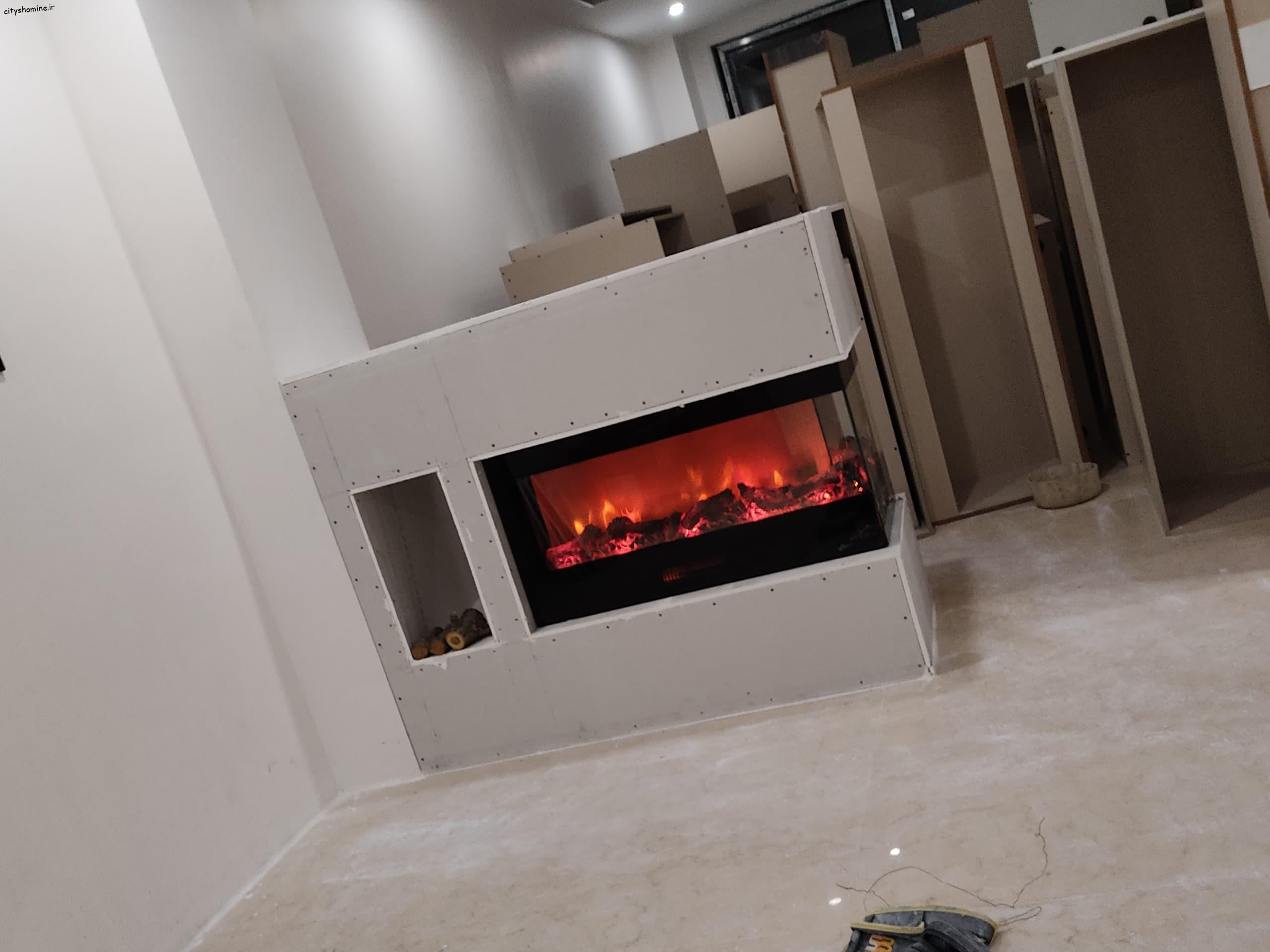 شومینه برقی کنج یا شومینه برقی دوطرفه شومینه برقی گوشه ای