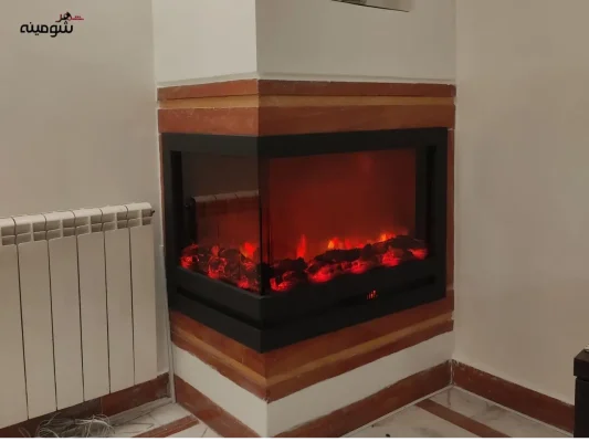 شومینه برقی دوطرفه کنج
