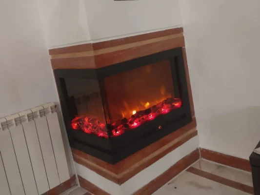 شومینه برقی دوطرفه کنج