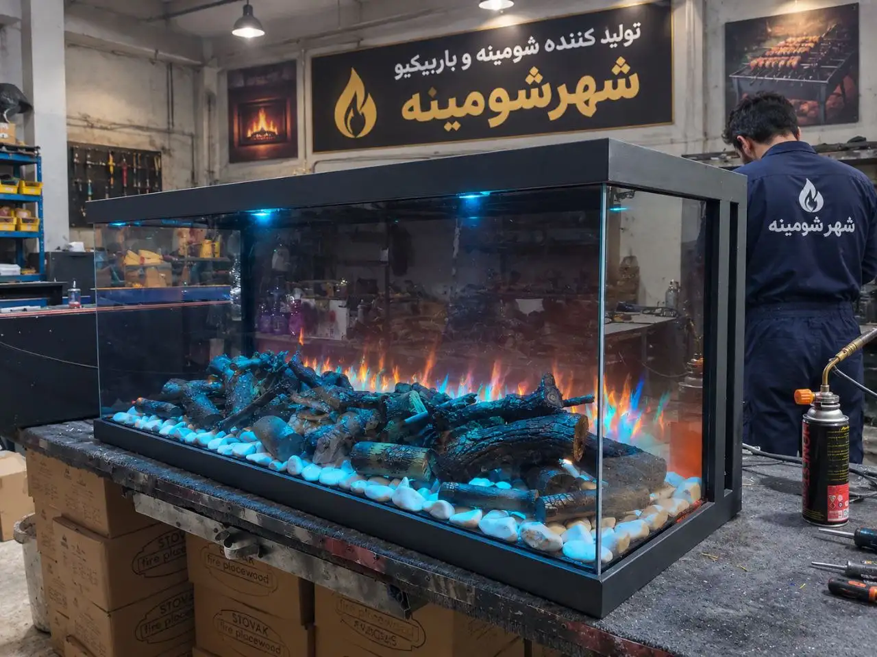 شومینه برقی سه طرفه شومینه برقی سه طرفه