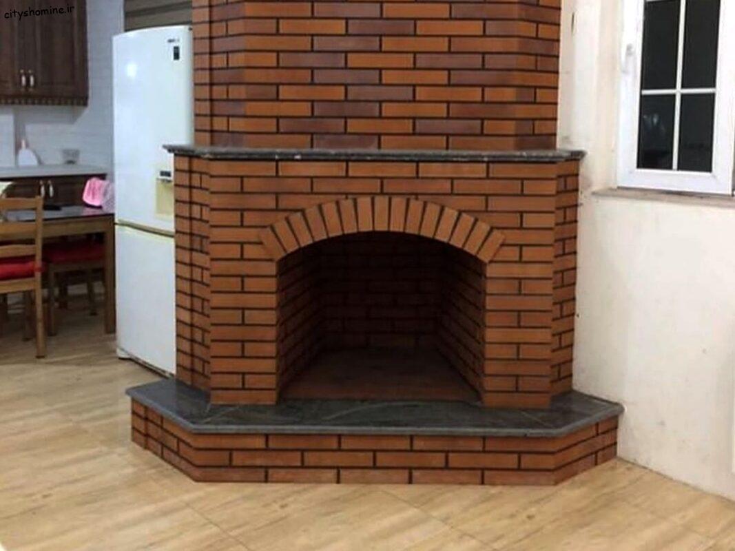 شومینه آجری گوشه شومینه آجری گوشه ای