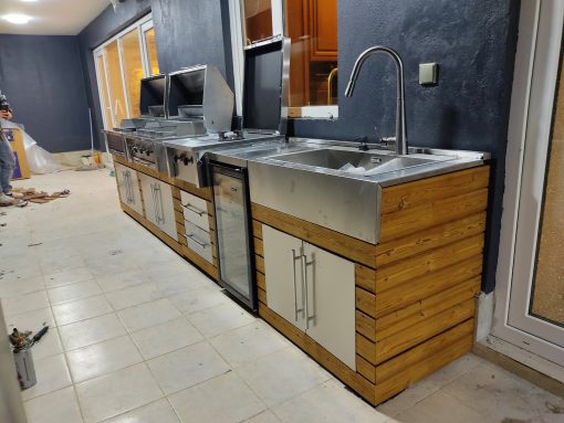 باربیکیو استیل 4 متری همراه با یخچال