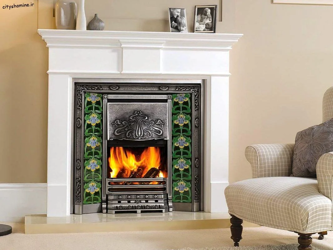 مدل شومینه سنگی با کوره چدنی گازی