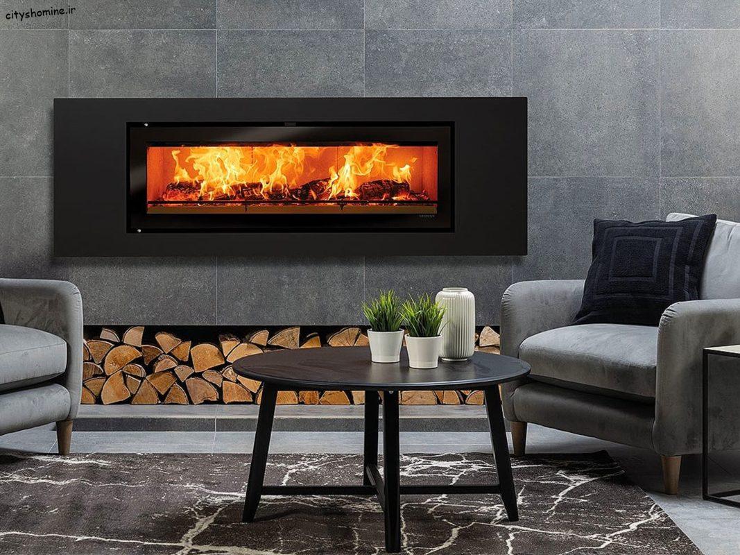 مدل شومینه گازی با شیشه شفاف