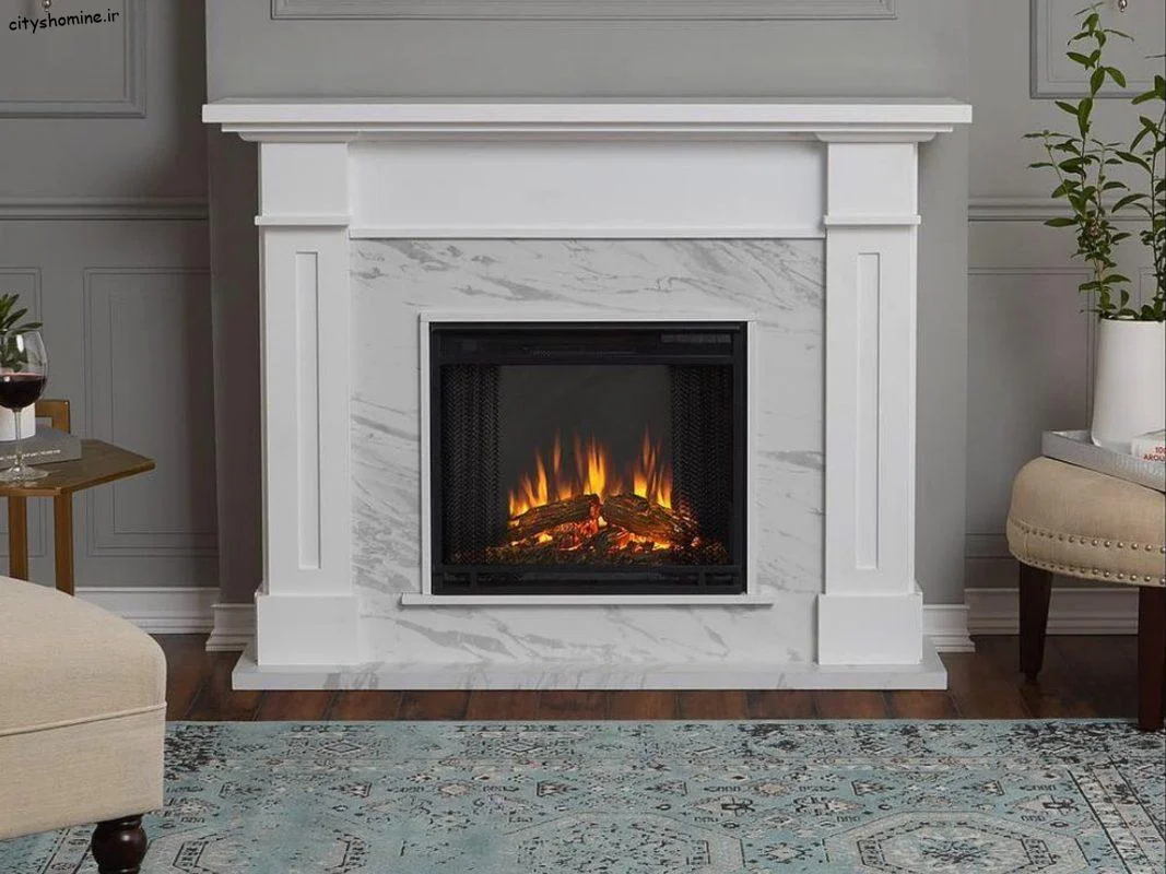 مدل شومینه سنگی با کوره ی برقی