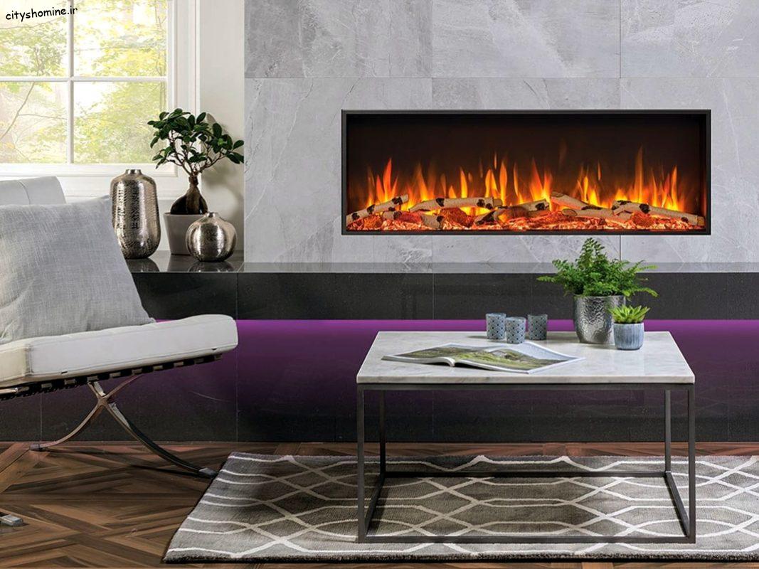 مدل شومینه برقی با هیزم طبیعی