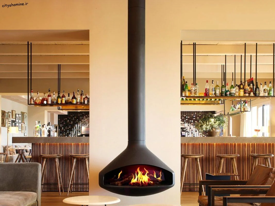 مدل شومینه هیزمی طرح نیم دایره