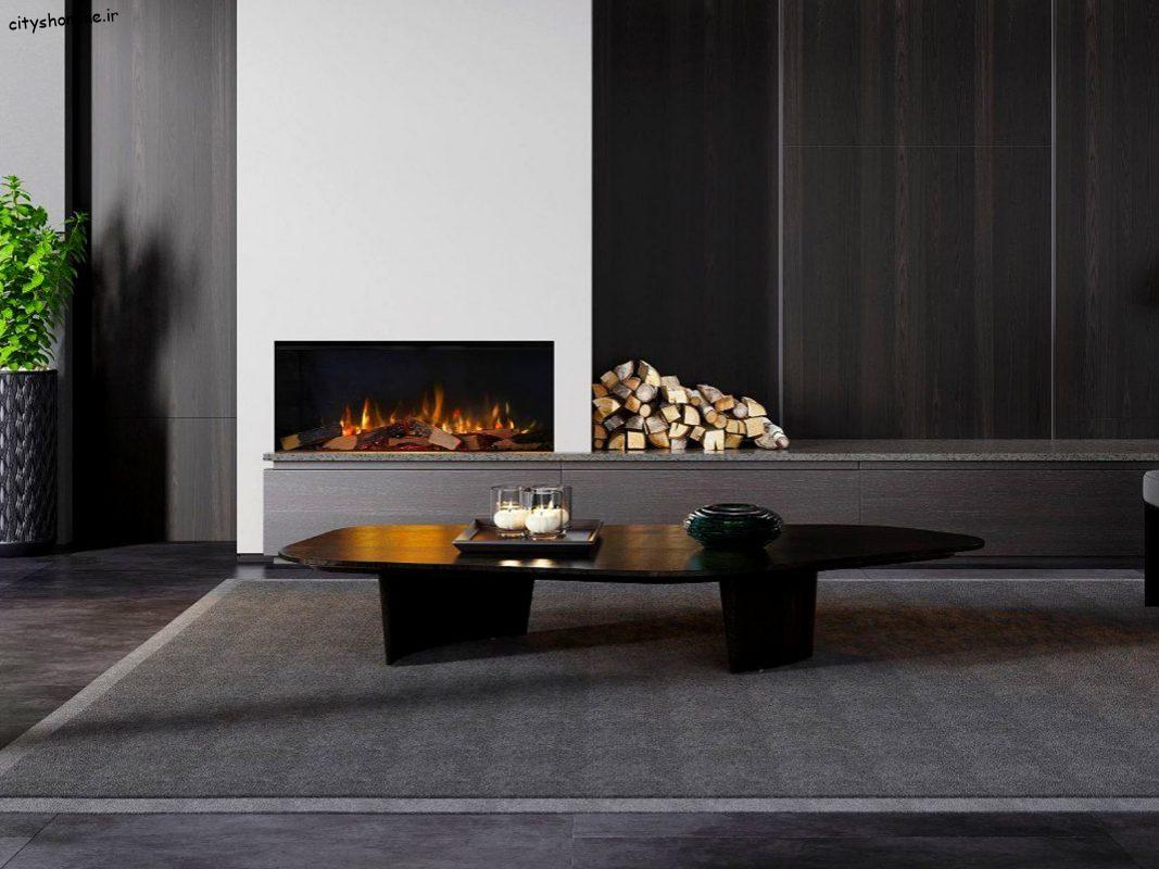 مدل شومینه دیواری با نمایشگر سه بعدی