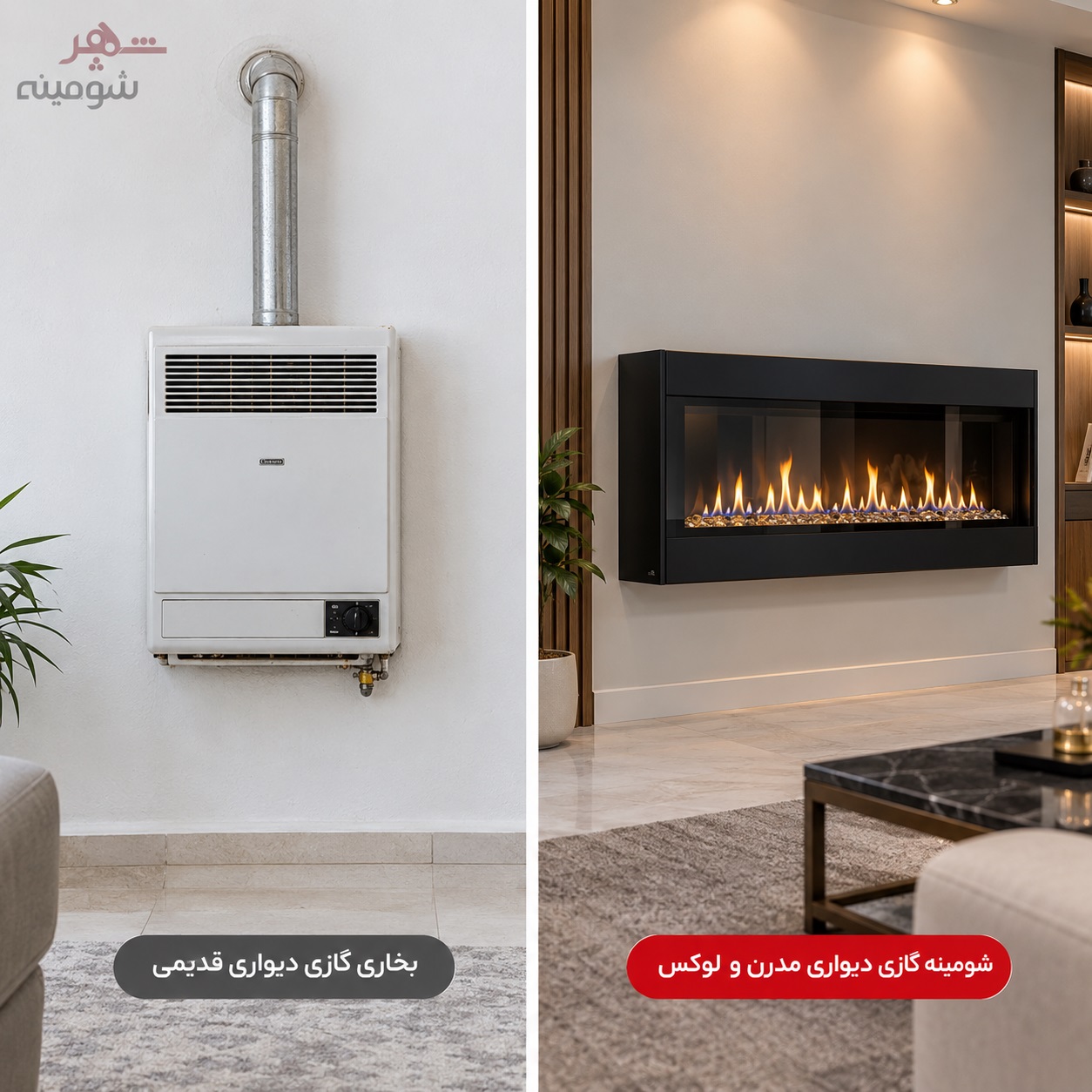 تفاوت بخاری گازی و شومینه گازی