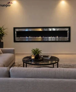 شومینه گازی دیواری با نمای استیل